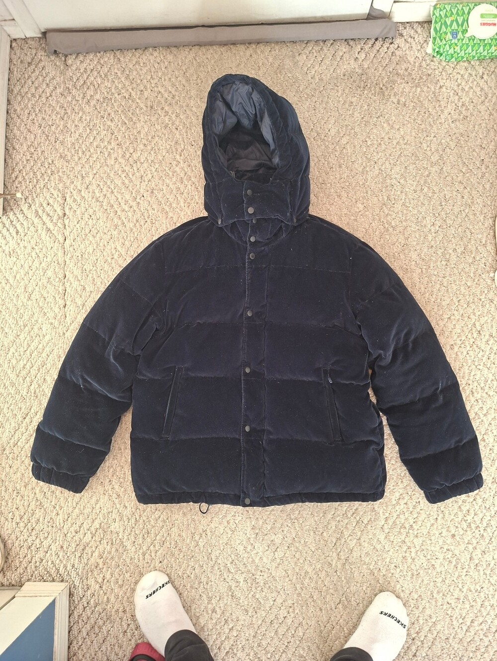Acne Studios  Navy Velvet Blaine Puffer Jacket